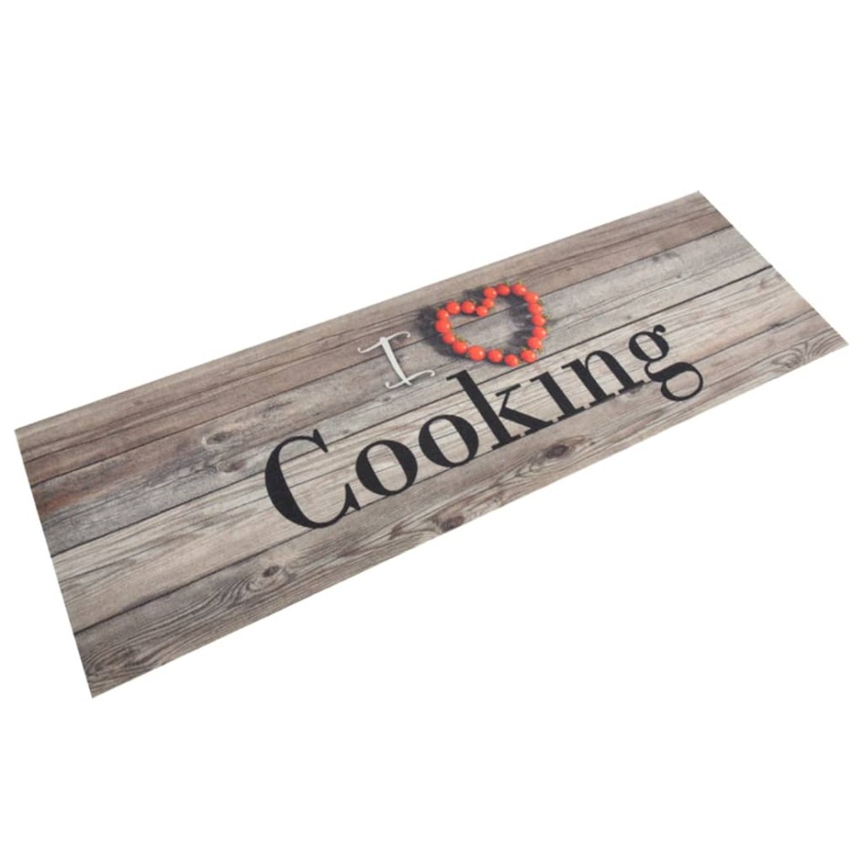 Alfombra de cocina lavable terciopelo cooking gris 60x180