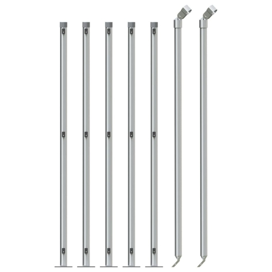 Cerca de alambre con brida plateada 0,8x10