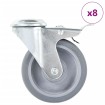 Ruedas giratorias con agujero pasador 8 unidades 100 mm