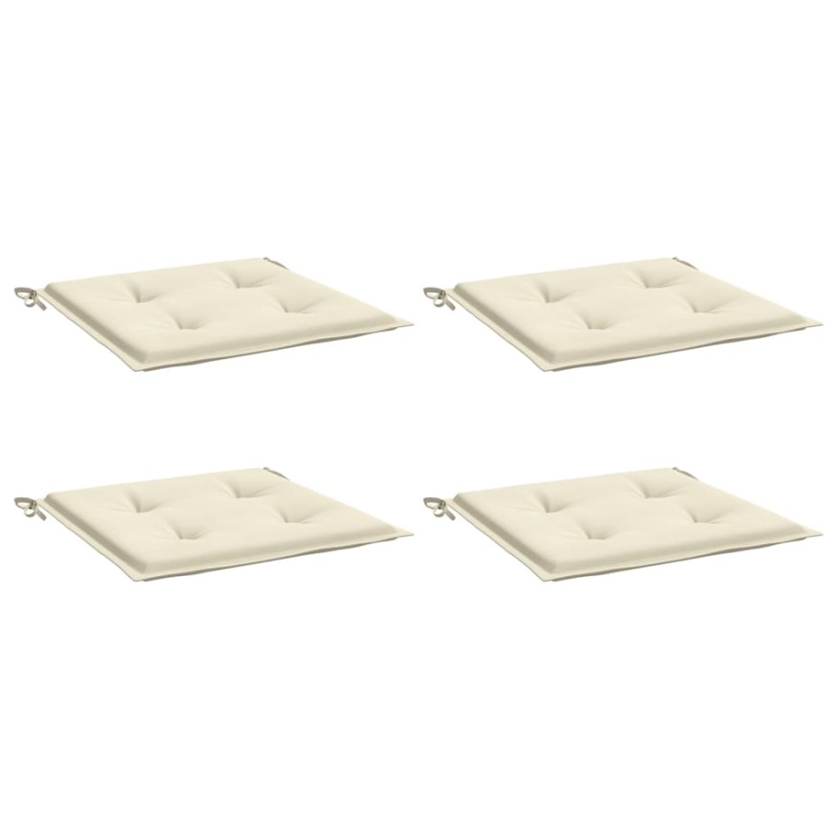 Cojines de silla de jardín 4 uds tela Oxford crema 50x50x3