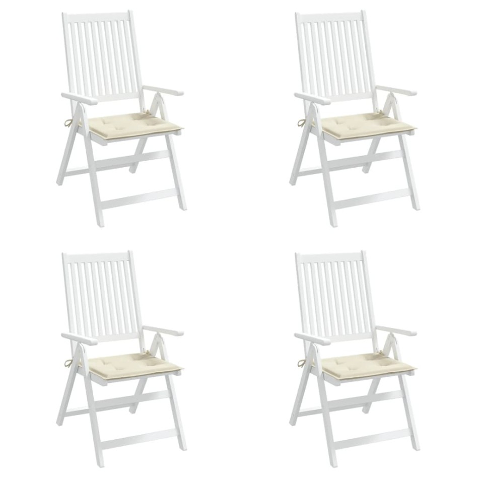 Cojines de silla de jardín 4 uds tela Oxford crema 50x50x3
