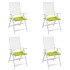 Cojines de silla de jardín 4 uds tela Oxford verde 50x50x3