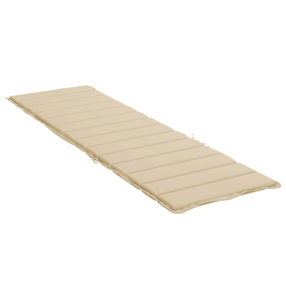 Cojín de tumbona de tela Oxford beige 200x50x3