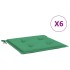 Cojines de silla de jardín 6 uds tela Oxford verde 50x50x3