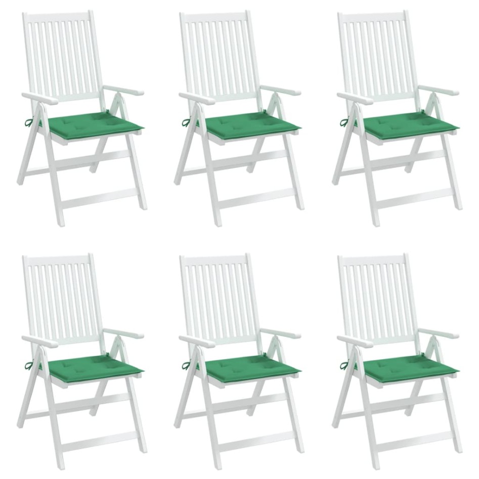 Cojines de silla de jardín 6 uds tela Oxford verde 50x50x3