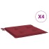 Cojines silla de jardín 4 uds tela Oxford rojo tinto 40x40x3