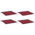 Cojines silla de jardín 4 uds tela Oxford rojo tinto 40x40x3