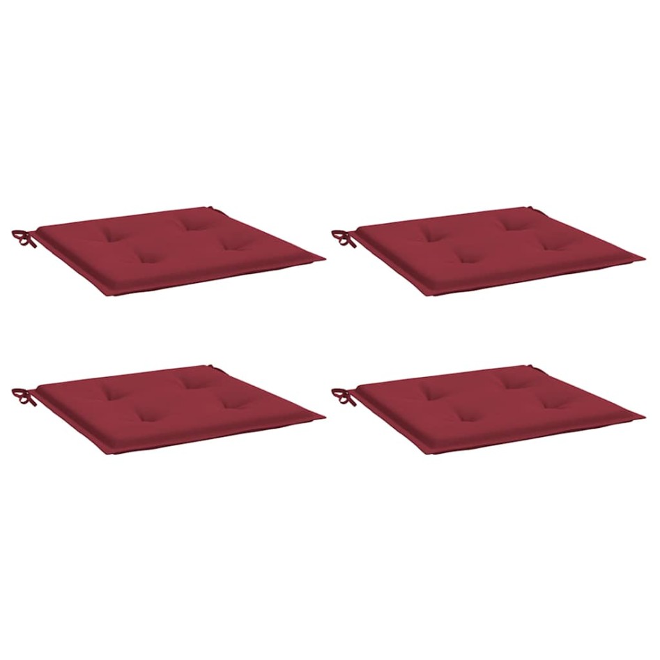 Cojines silla de jardín 4 uds tela Oxford rojo tinto 40x40x3