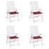 Cojines silla de jardín 4 uds tela Oxford rojo tinto 40x40x3