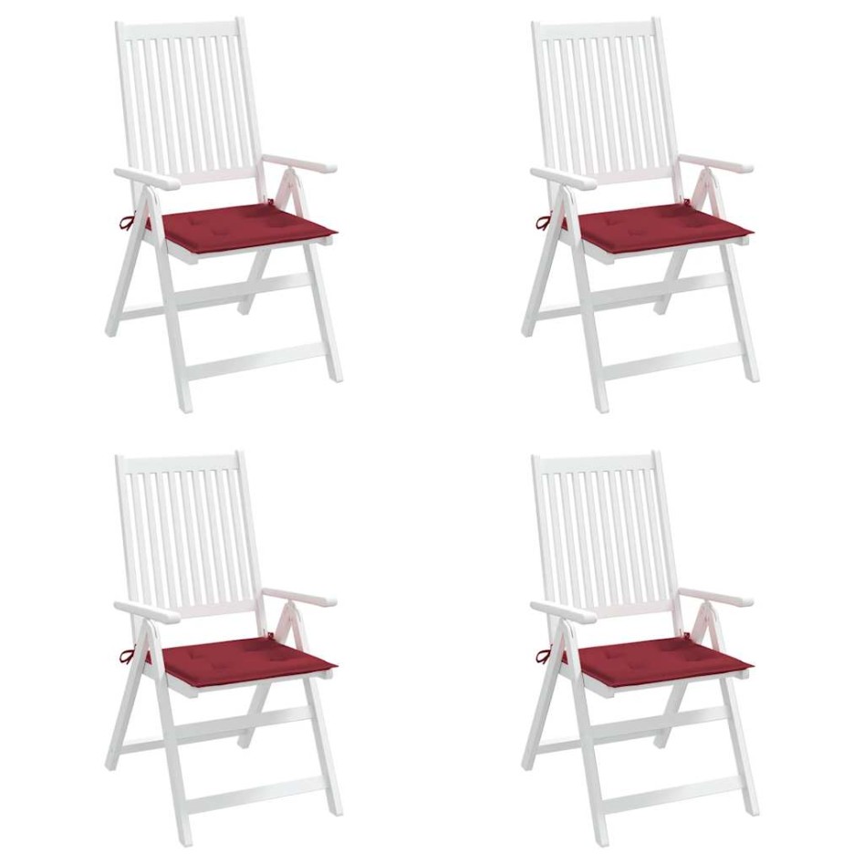 Cojines silla de jardín 4 uds tela Oxford rojo tinto 40x40x3