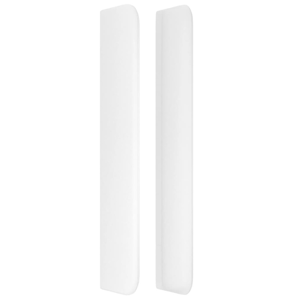 Cabecero con orejas de cuero sintético blanco 147x16x118/128