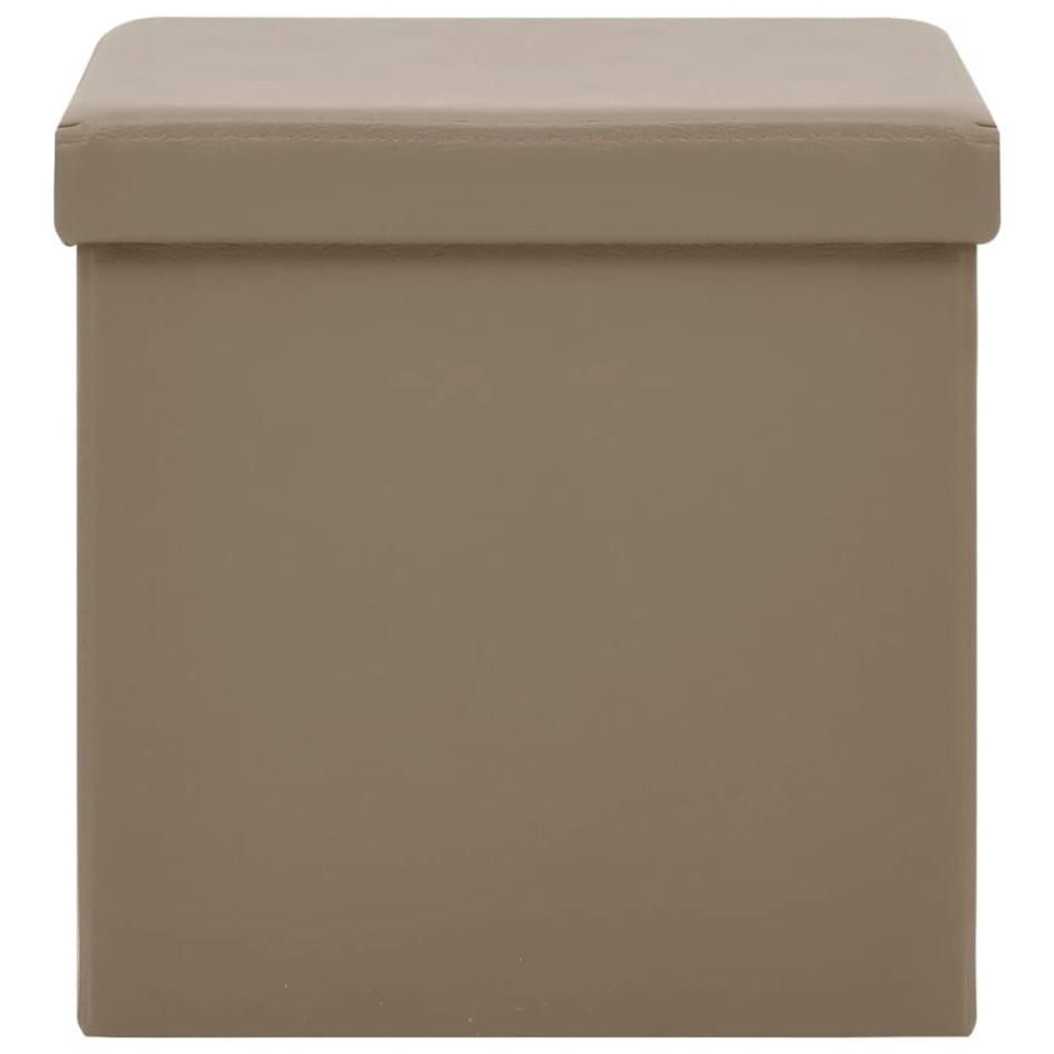 Taburetes de almacenaje plegables 2 uds capuchino