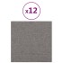 Paneles de pared 12 uds tela gris claro 30x30 cm 1,08