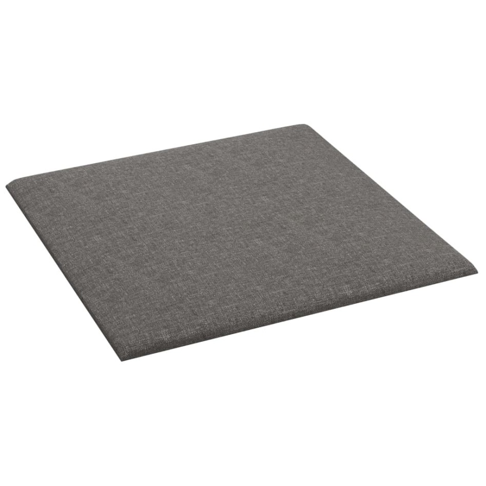 Paneles de pared 12 uds tela gris claro 30x30 cm 1,08