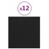 Paneles de pared 12 uds tela negro 30x30 cm 1,08