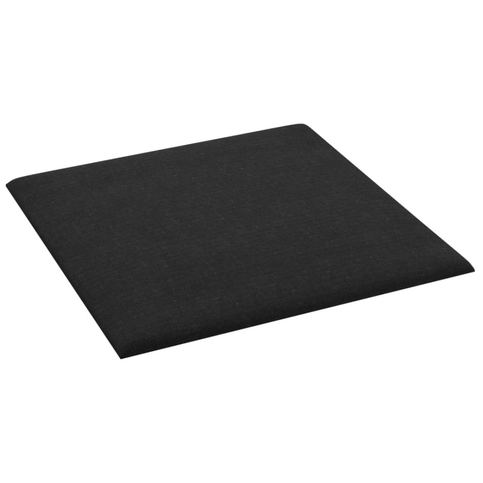 Paneles de pared 12 uds tela negro 30x30 cm 1,08