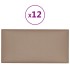 Paneles de pared 12 uds cuero PE capuchino 30x15 cm 0,54