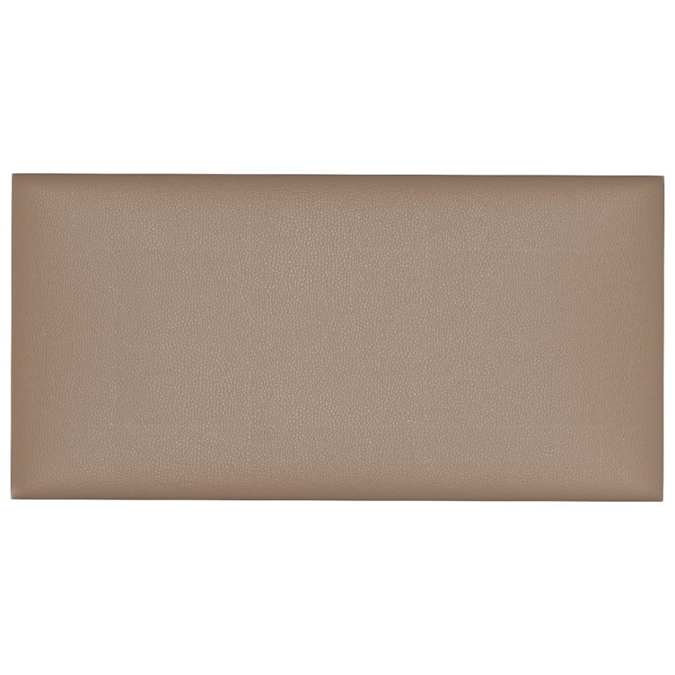 Paneles de pared 12 uds cuero PE capuchino 30x15 cm 0,54