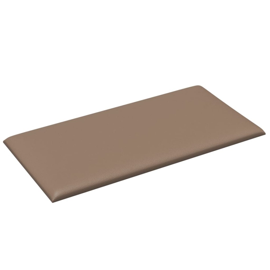 Paneles de pared 12 uds cuero PE capuchino 30x15 cm 0,54
