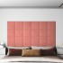 Paneles de pared 12 uds terciopelo rosa 30x30 cm 1,08
