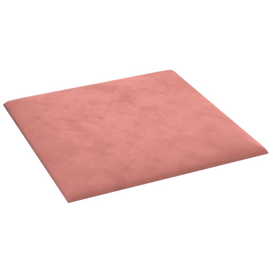 Paneles de pared 12 uds terciopelo rosa 30x30 cm 1,08