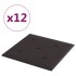 Paneles de pared 12 uds cuero sintético negro 30x30 cm 1,08
