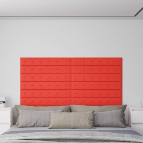 Paneles de pared 12 uds cuero sintético rojo 90x15 cm 1,62