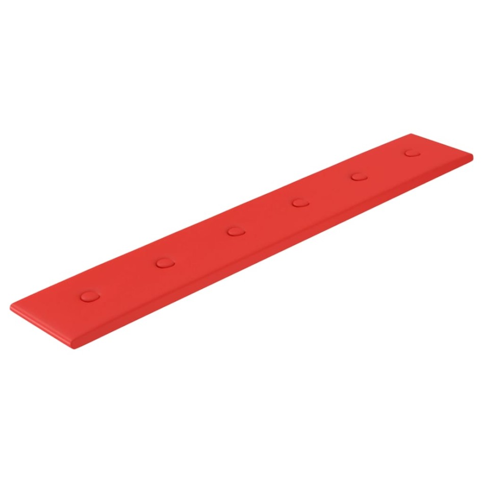 Paneles de pared 12 uds cuero sintético rojo 90x15 cm 1,62