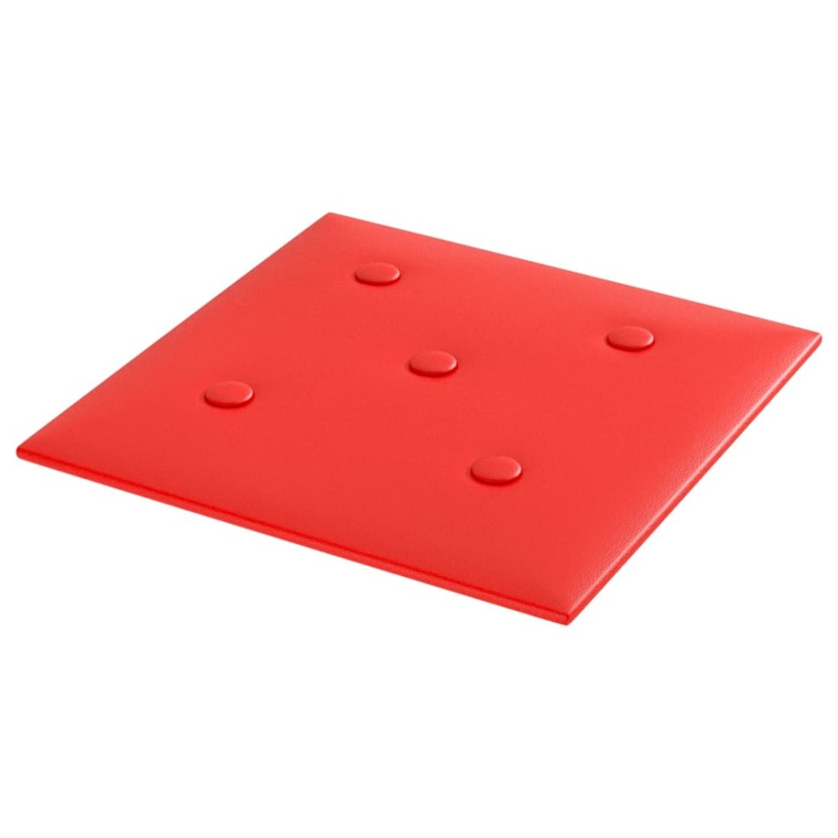 Paneles de pared 12 uds cuero sintético rojo 30x30 cm 1,08