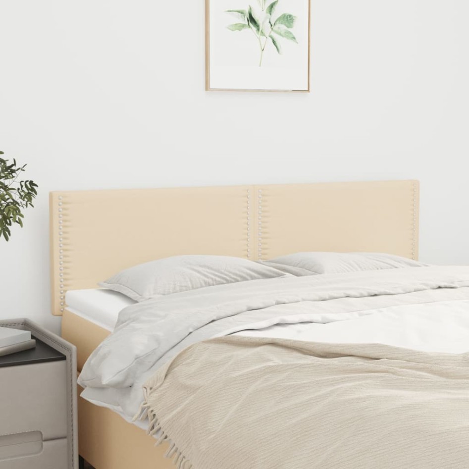 Cabeceros 2 unidades tela color crema 72x5x78/88