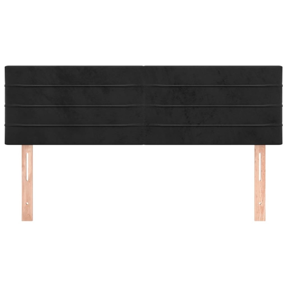 Cabeceros 2 unidades terciopelo negro 72x5x78/88