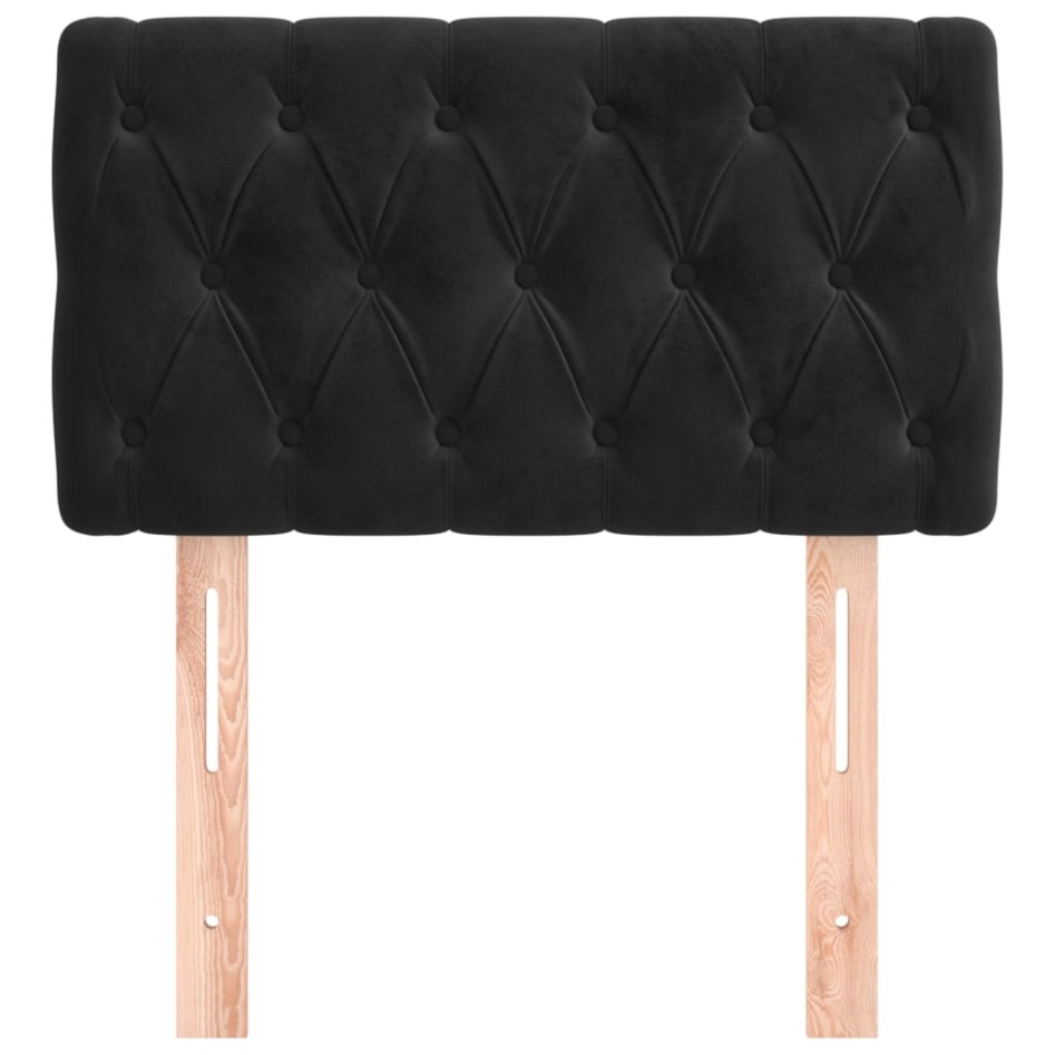 Cabecero de terciopelo negro 80x7x78/88