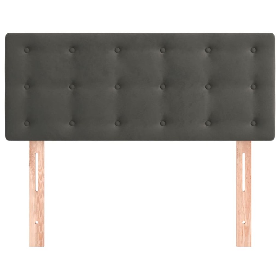 Cabecero de terciopelo gris oscuro 100x5x78/88