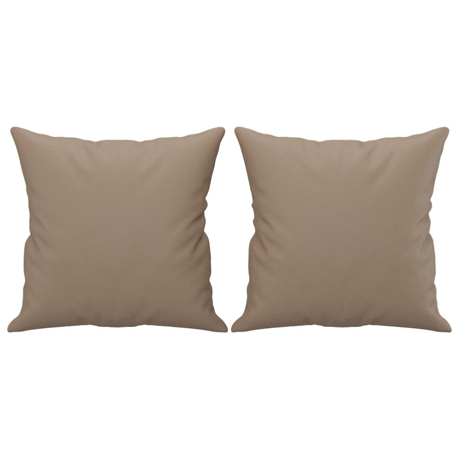 Cojines decorativos 2 uds cuero sintético capuchino 40x40