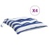 Cojines de silla 4 uds tela Oxford rayas azul blanco 50x50x7