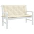 Cojín de banco jardín tela Oxford blanco crema 120x(50+50)x7