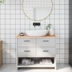 Encimera de baño madera maciza sin tratar 100x30x2 cm