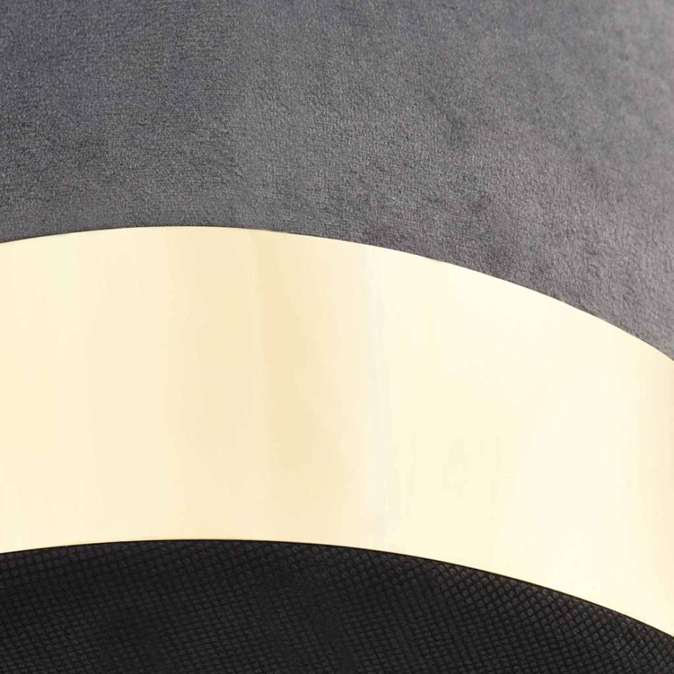 Taburete de terciopelo gris oscuro y