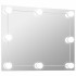 Espejo de pared sin marco con luces LED rectangular de