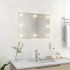 Espejo de pared sin marco con luces LED rectangular de