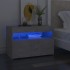 Mesita de noche con LED contrachapada gris hormigón 60x35x40