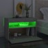 Mesita de noche con LED contrachapada gris hormigón 60x35x40