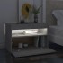 Mesita de noche con LED contrachapada gris hormigón 60x35x40