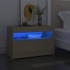 Mesita de noche con luces LED contrachapada Sonoma 60x35x40