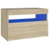 Mesita de noche con luces LED contrachapada Sonoma 60x35x40