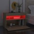 Mesita de noche con luces LED contrachapada Sonoma 60x35x40
