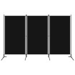 Biombo divisor de 3 paneles negro 260x180 cm