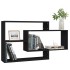 Estantes de pared de madera contrachapada negro 104x20x58,5