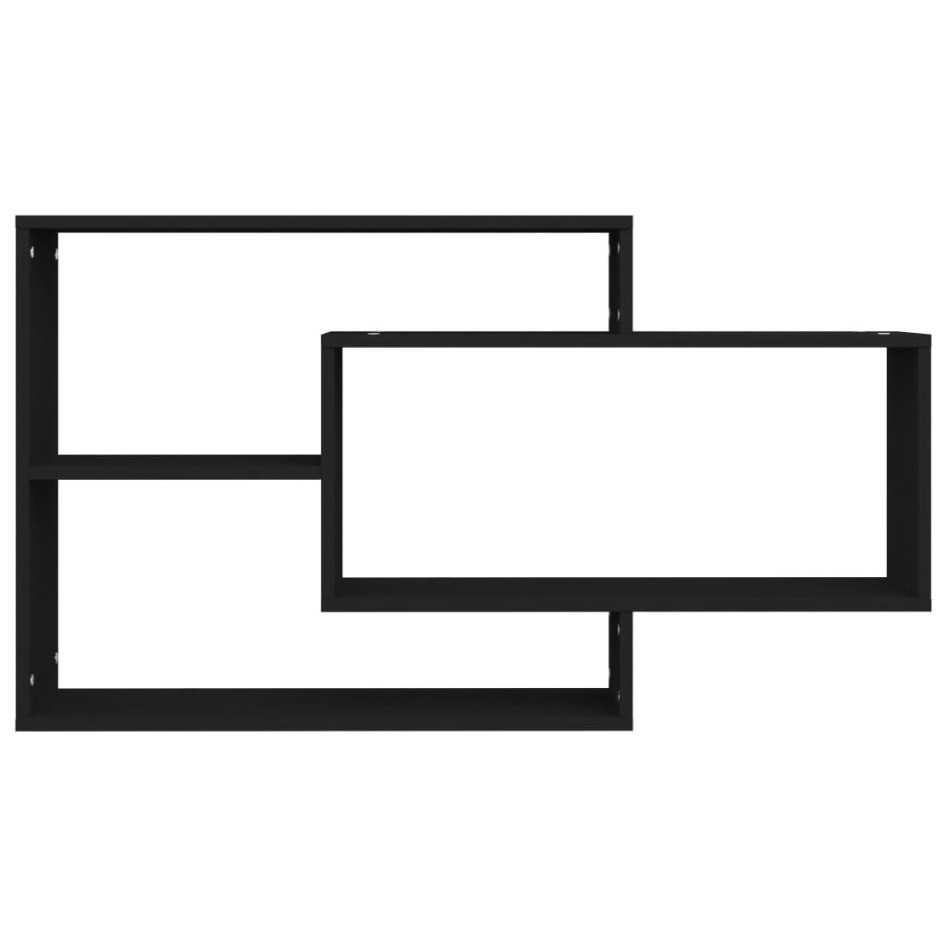 Estantes de pared de madera contrachapada negro 104x20x58,5