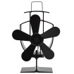 Ventilador de estufa accionado por calor 5 aspas negro